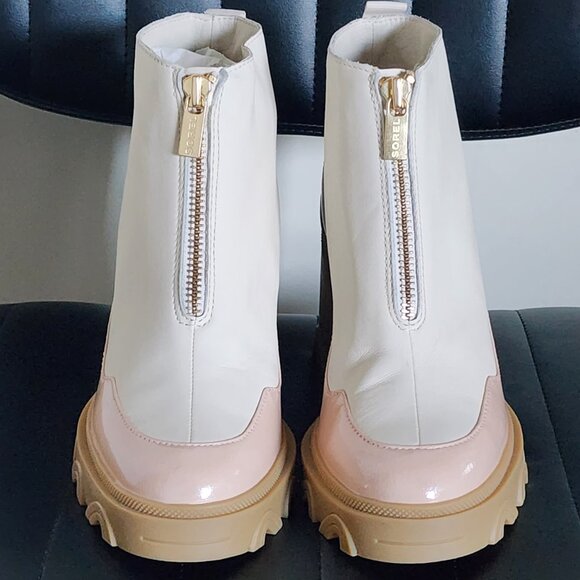 NWOB Sorel Brex Waterproof Rubber Sole Block Heel Front Zip Closure Chelsea Boot - Picture 4 of 12